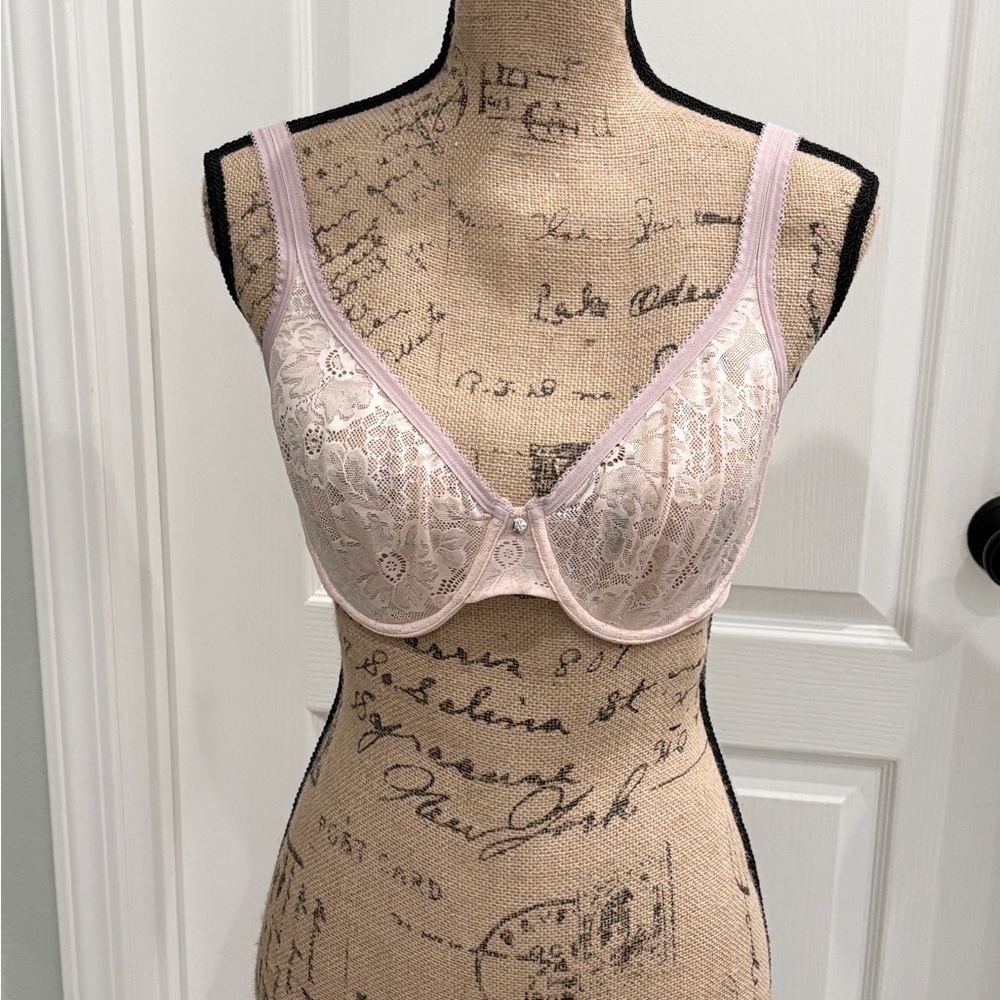 Adore Me Pink Lace Underwire Bra